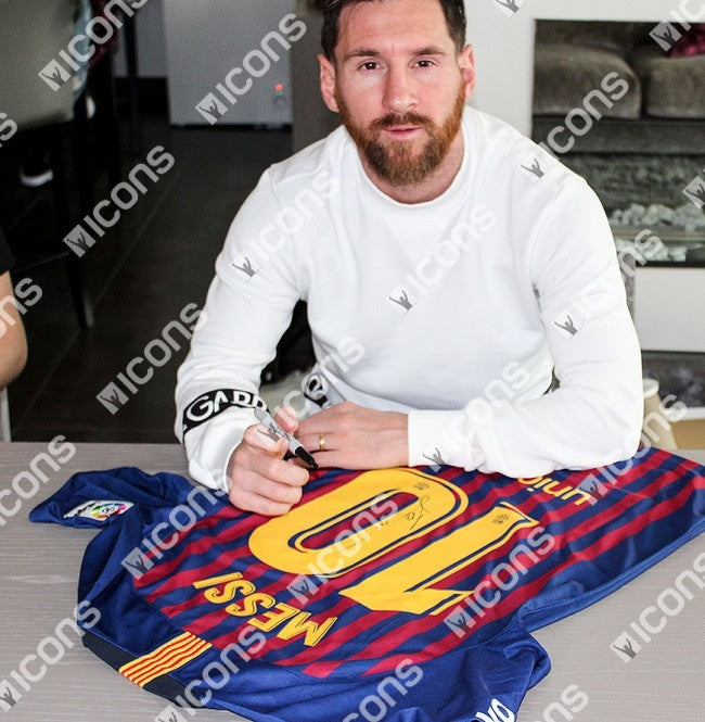 Lionel Messi Fc Barcelona Personally Signed And Framed Fc Barcelona Ho Sportmemories24 1163