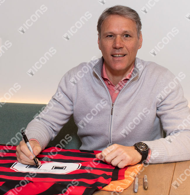 Icons Shop Limited Marco Van Basten AC Milan Autographed Home Jersey