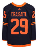 Leon Draisaitl<br>Edmonton Oilers<br>Original handsigniertes Navy Alternate Adidas Authentic Jersey