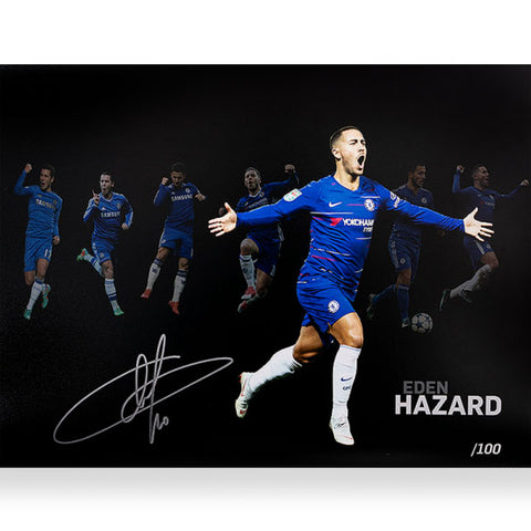 Eden Hazard<br>FC Chelsea<br>Original signiertes Foto<br>„Chelsea Kunstdruck – 100 Chelsea Tore“<br>30 x 40 cm