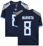 Marcus Mariota<br>Tennessee Titans<br>Original signiertes Nike Navy Blue Limited Jersey