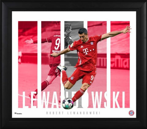 Robert Lewandowski<br>Bayern München<br>Gerahmtes Foto<br>43 x 38 cm